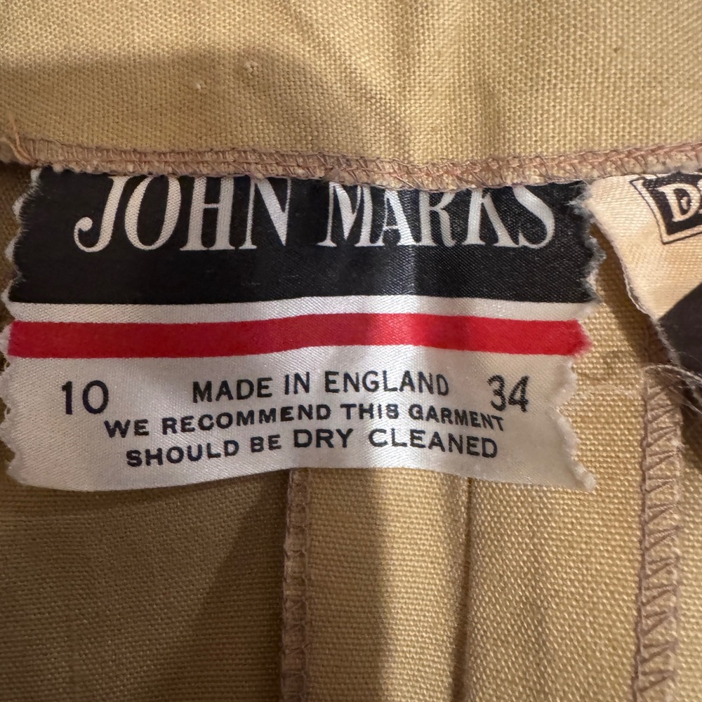 Vintage 60s John Marks London Mod Raincoat Canvas Leather Trim 1/2 Zip A-Line 10 - Picture 3 of 8